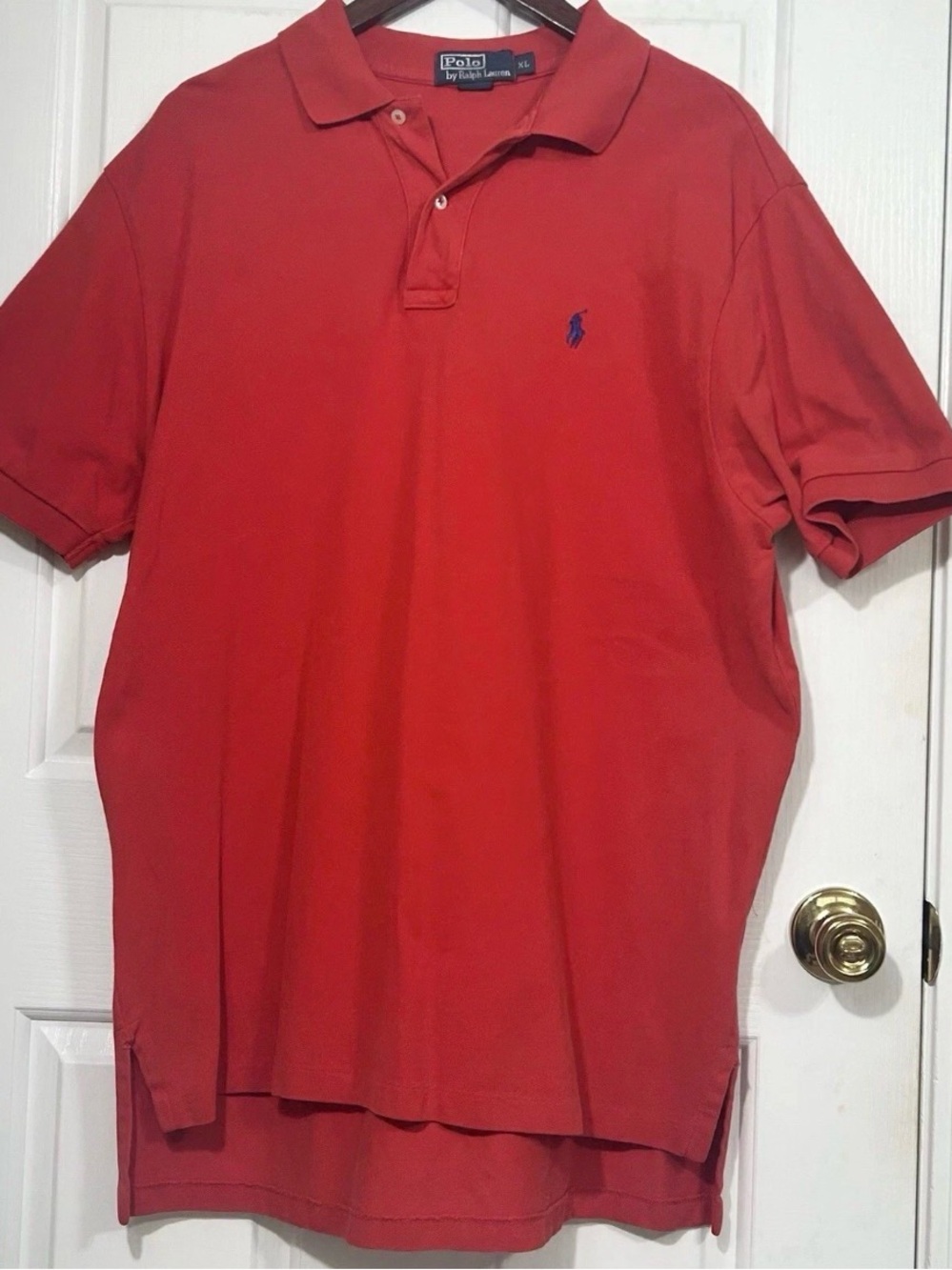Polo Ralph Lauren Shirt XL Men’s Red Pique Cotton Short Sleeve Pony Logo Classic